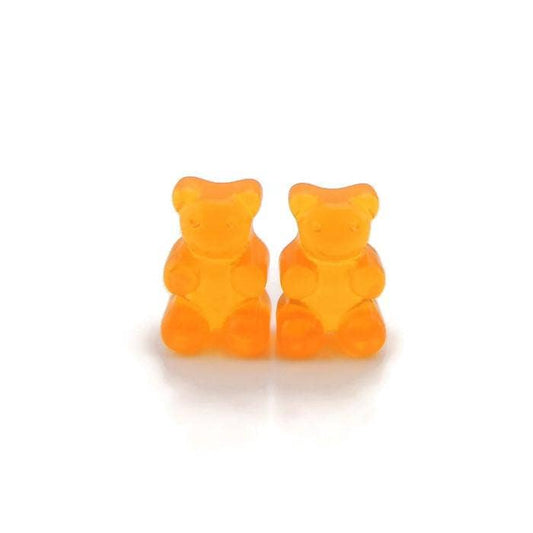 Pretty Smart - Gummy Bear Earrings, Plastic Post or Invisible Clip On, 10mm