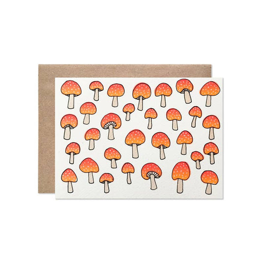 Neon Mushrooms Card