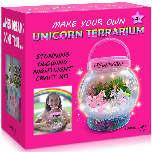 NUMI'SMILE - Make Your Own Light Up Unicorn Terrarium Kit For Kids