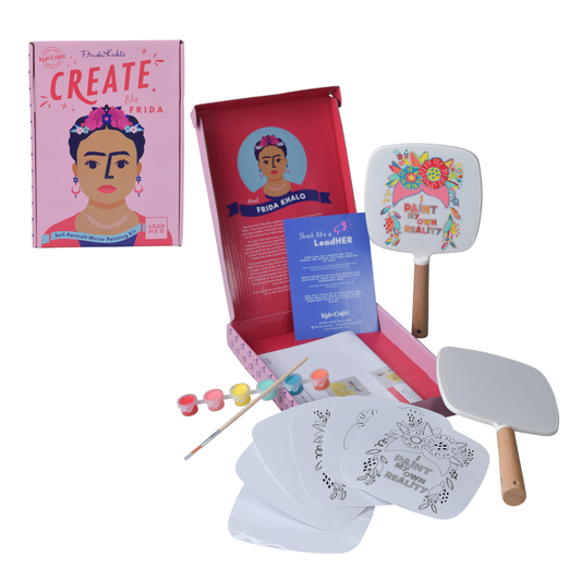 Kids Crafts, LLC. - CREATE like Frida Self-Portrait Mirror Painting Craft Kit