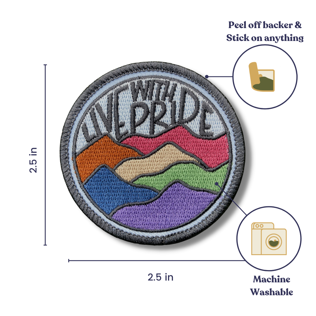 Stick-on travel patch: Live with Pride