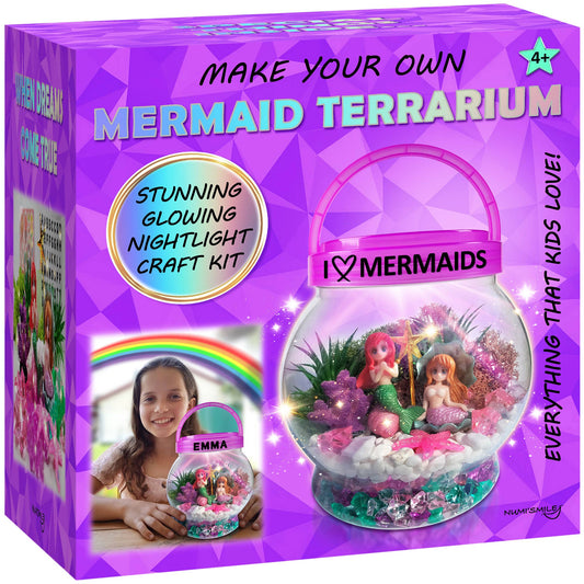 NUMI'SMILE - Make Your Own Light-Up Mermaid Terrarium Kit for Kids